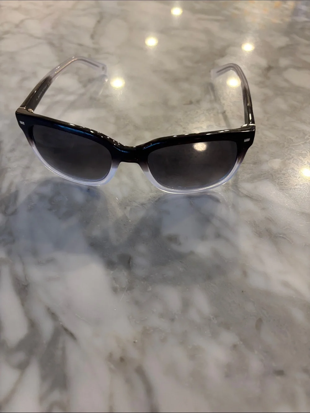 Banana Republic Black-to-Clear Ombre Sunglasses with Smoke Lenses